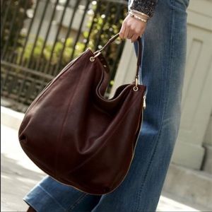 Pour La Victoire leather hobo bag, maroon